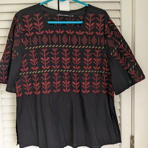 Gudrun Sjoden Embroidered Top EUC